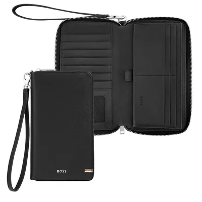 Hugo Boss Портфейл за пътуване Iconic, черен