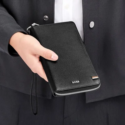 Hugo Boss Портфейл за пътуване Iconic, черен