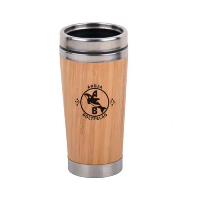 Sasa Thermal mug, stainless steel and bamboo, 450 ml