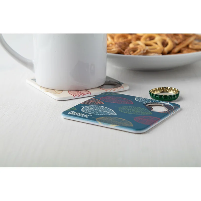 Cool Coaster Hopanatic, with bottle opener, PVC and metal, 82 x 82 mm