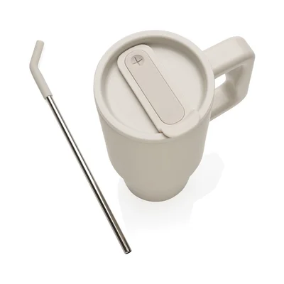 Thermal mug Embrace, metal, with lid, 900 ml, beige