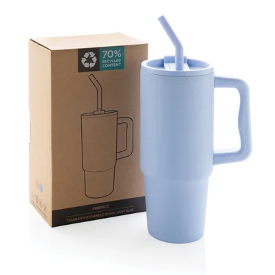 Thermal mug Embrace, metal, with lid, 900 ml, light blue