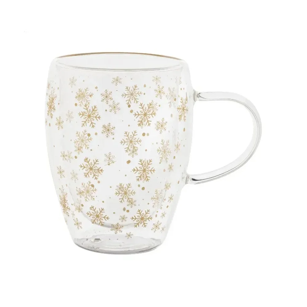 More Than Gifts Чаша на снежинки Snostro, двустенна, боросиликатно стъкло, 350 ml