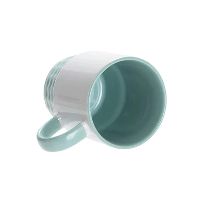 BESTSUB Stacking Ceramic Mug, colored interior and handle, 300 ml, green