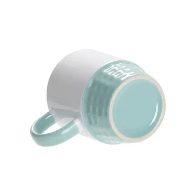 BESTSUB Stacking Ceramic Mug, colored interior and handle, 300 ml, green
