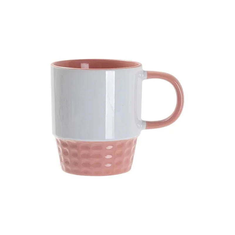 BESTSUB Stacking Ceramic Mug, colored interior and handle, 300 ml, pink
