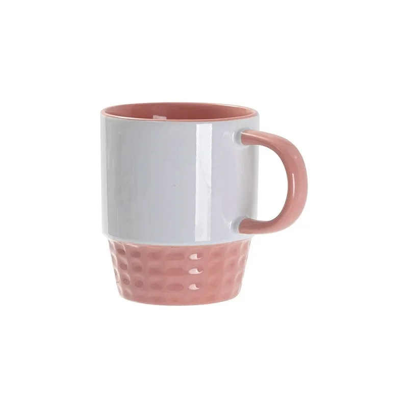 BESTSUB Stacking Ceramic Mug, colored interior and handle, 300 ml, pink