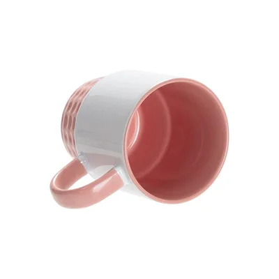 BESTSUB Stacking Ceramic Mug, colored interior and handle, 300 ml, pink