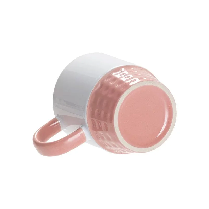 BESTSUB Stacking Ceramic Mug, colored interior and handle, 300 ml, pink