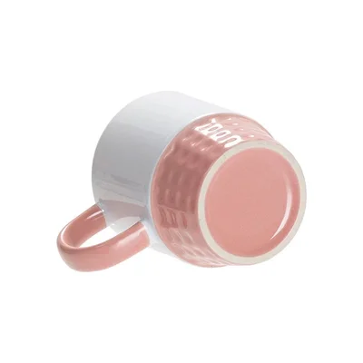 BESTSUB Stacking Ceramic Mug, colored interior and handle, 300 ml, pink