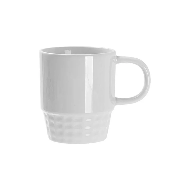 BESTSUB Stacking Ceramic Mug with Handle, 300 ml, white