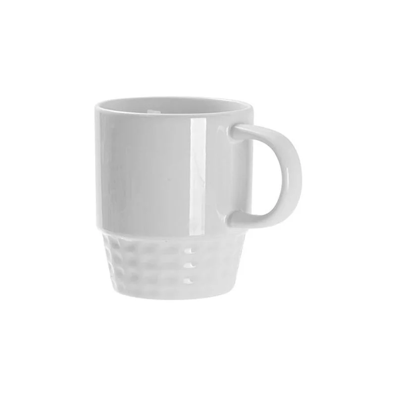 BESTSUB Stacking Ceramic Mug with Handle, 300 ml, white