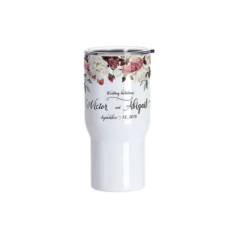 BESTSUB Travel Mug with Lid, stainless steel, 650 ml, white