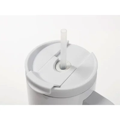 BESTSUB Mug with Handle, Straw and Lid, 1200 ml, white