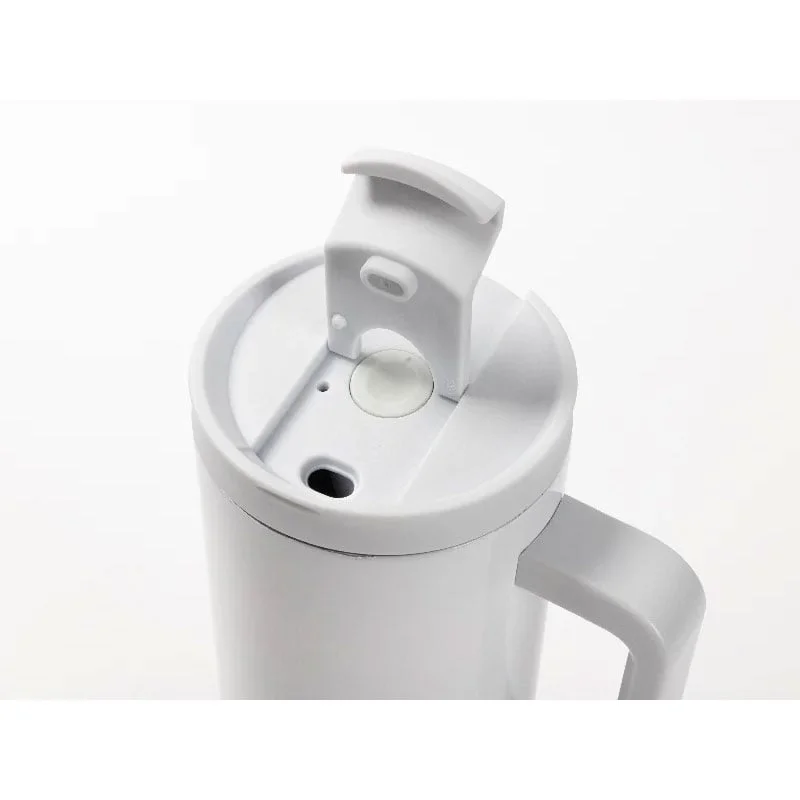 BESTSUB Mug with Handle, Straw and Lid, 1200 ml, white