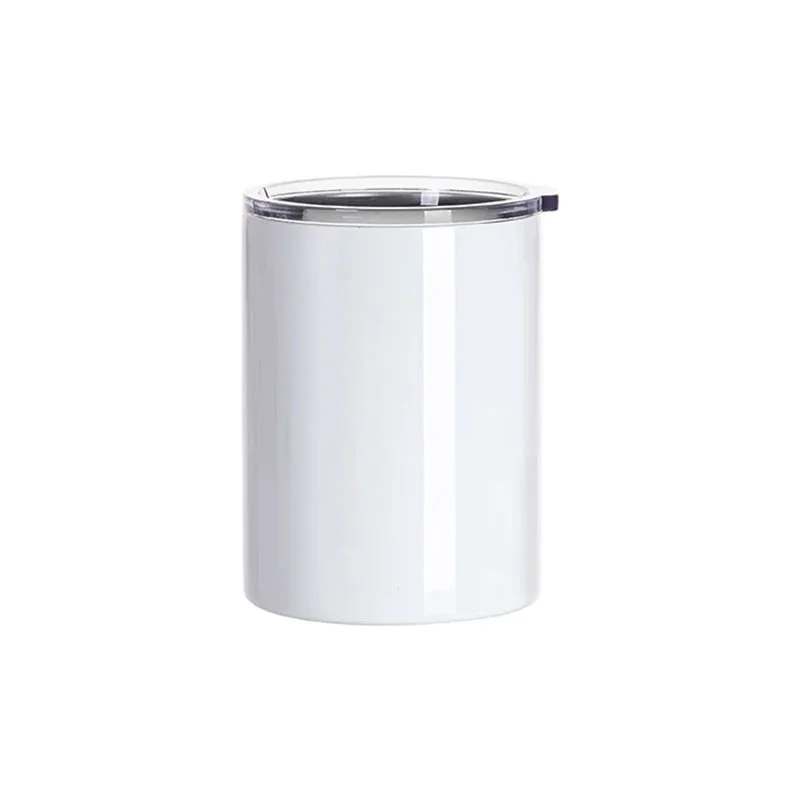 BESTSUB Stainless Steel Mug with Transparent Lid, 400 ml, white