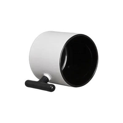 BESTSUB Ceramic Mug with T-Handle, 270 ml, white-black