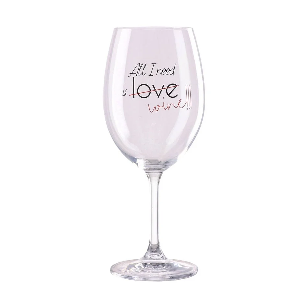 Чаша за вино Takk Mood, All i need is wine, стъклена, 300 ml