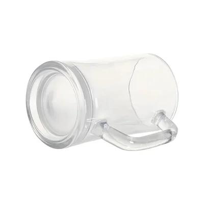 BESTSUB Халба за бира, стъклена, прозрачна, 360 ml, с печат