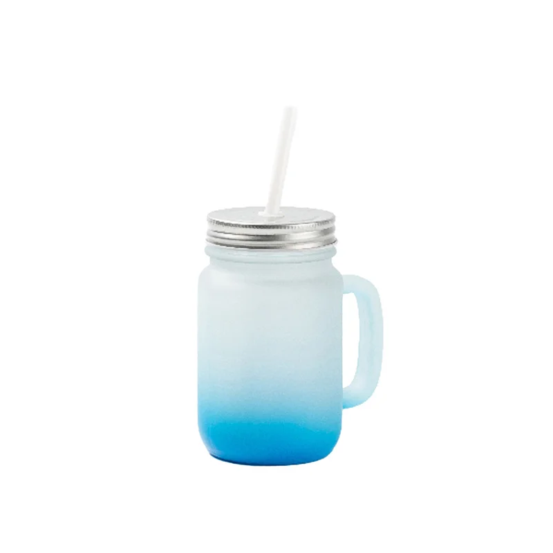 BESTSUB Frosted jar for sublimation, light blue, 350 ml