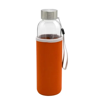 Halo Bottle, glass, 500 ml, with orange sleeve