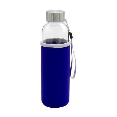Halo Bottle, glass, 500 ml, with blue sleeve