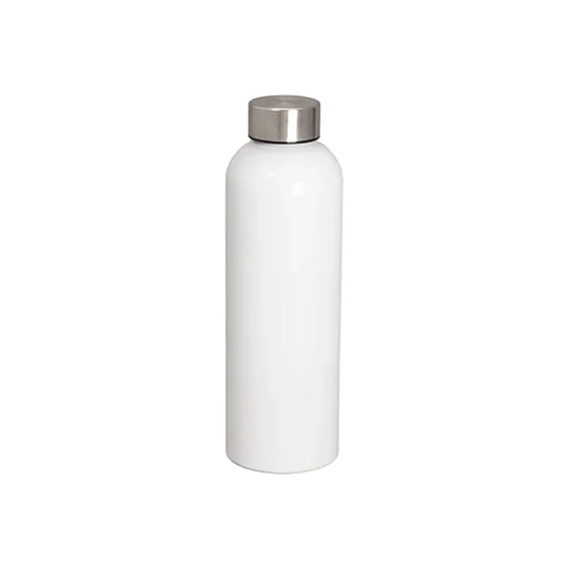 BESTSUB Sports Aluminum Bottle with Silver Cap, 700 ml, white