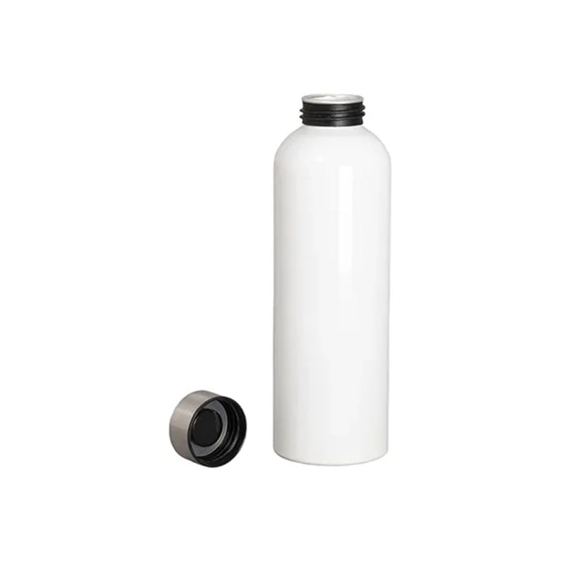 BESTSUB Sports Aluminum Bottle with Silver Cap, 700 ml, white