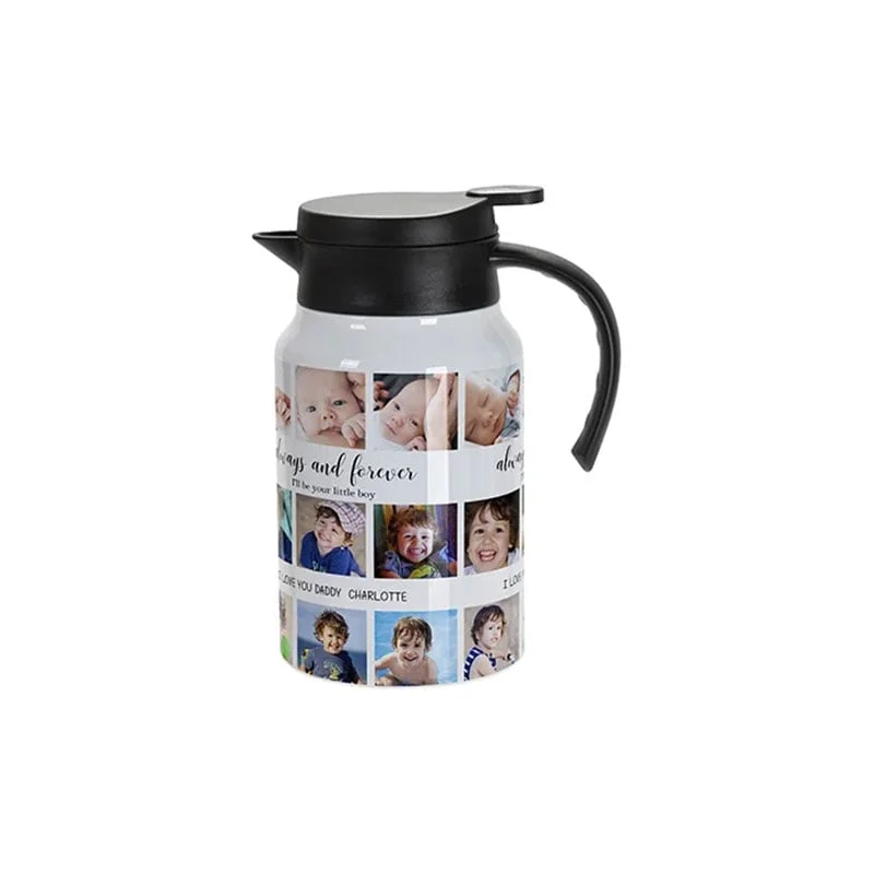 BESTSUB Термокана, с дръжка и капак, 1.5 L, бяло-черна