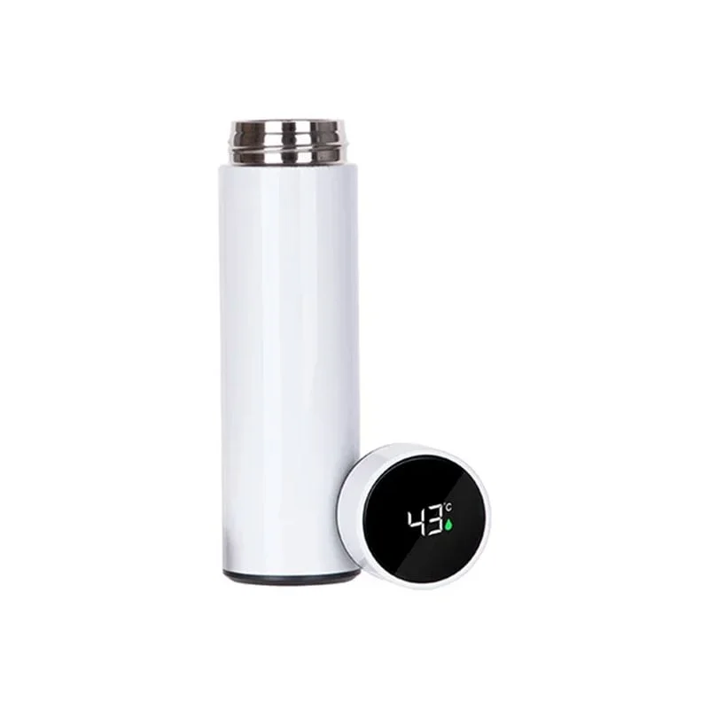 BESTSUB Термос, с температурен индикатор, инокс, 450 ml, бял
