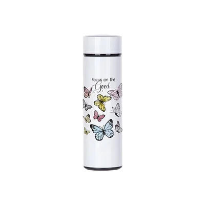 BESTSUB Термос, с температурен индикатор, инокс, 450 ml, бял