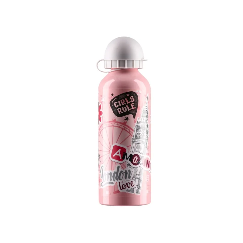 Бутилка Takk Alu Flowy, за момиче, алуминиева, 500 ml, асорти