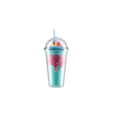Чаша Takk Lagro 20, със сламка, сладолед, 450 ml, асорти