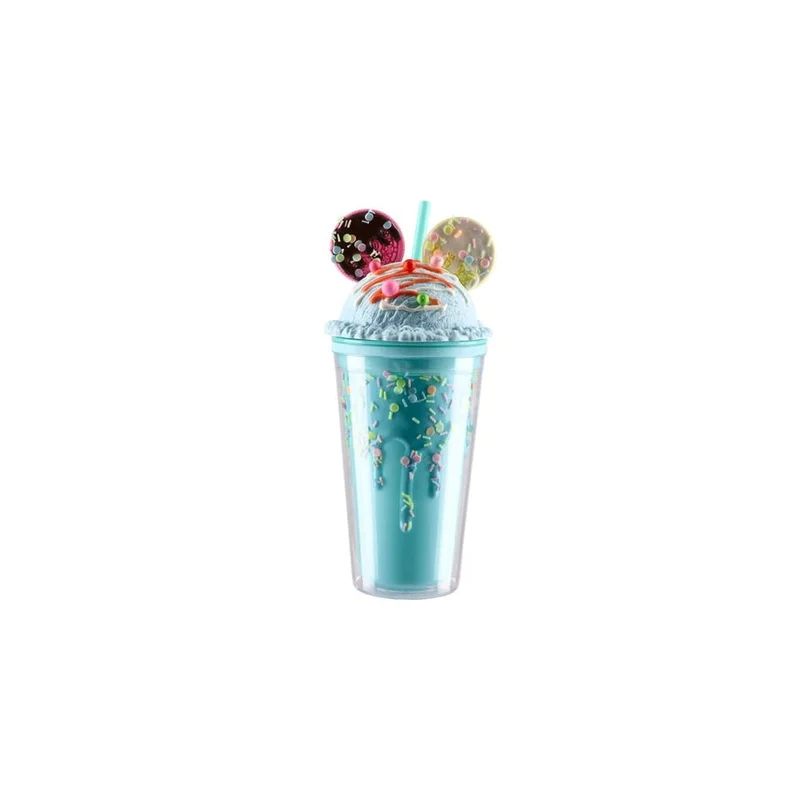 Чаша Takk Lagro 20, със сламка, сладолед, 450 ml, асорти