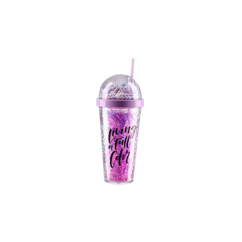 Чаша Takk Lagro 30, със сламка, еднорог, 450 ml, асорти