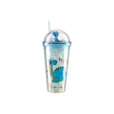 Чаша Takk Lagro 40, със сламка, динозавър, 450 ml, асорти