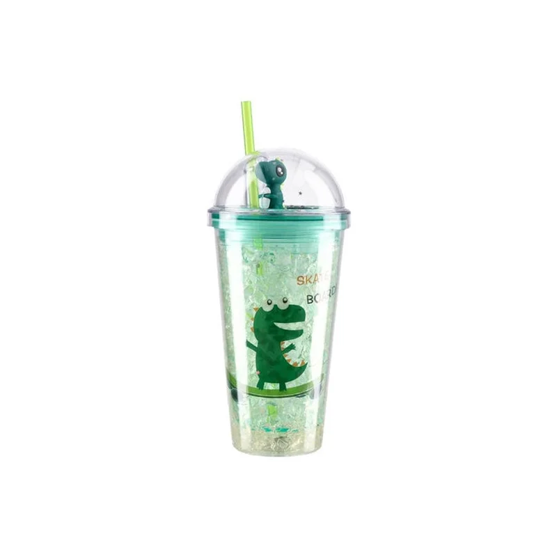 Чаша Takk Lagro 40, със сламка, динозавър, 450 ml, асорти