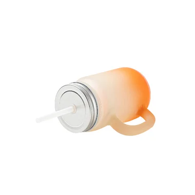 BESTSUB Буркан за сублимация Frosted, оранжев, 350ml, с печат
