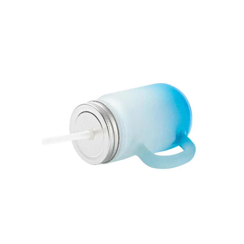 BESTSUB Буркан за сублимация Frosted, светлосин, 350ml, с печат