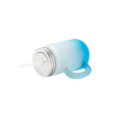 BESTSUB Буркан за сублимация Frosted, светлосин, 350ml, с печат