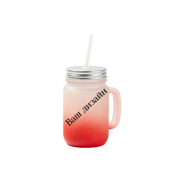 BESTSUB Буркан за сублимация Frosted, червен, 350ml, с печат