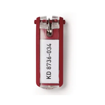 Durable Key Tags, spare, with label, 6 pcs, red