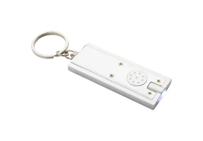 Cool Keychain Urban, with LED flashlight, recycled ABS plastic, with battery, white