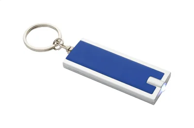 Cool Keychain Urban, with LED flashlight, recycled ABS plastic, with battery, blue
