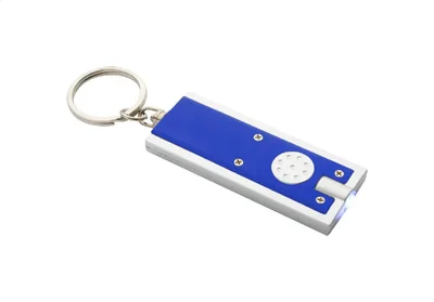 Cool Keychain Urban, with LED flashlight, recycled ABS plastic, with battery, blue