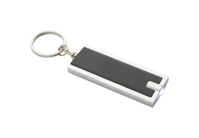 Cool Keychain Urban, with LED flashlight, recycled ABS plastic, with battery, black