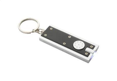 Cool Keychain Urban, with LED flashlight, recycled ABS plastic, with battery, black