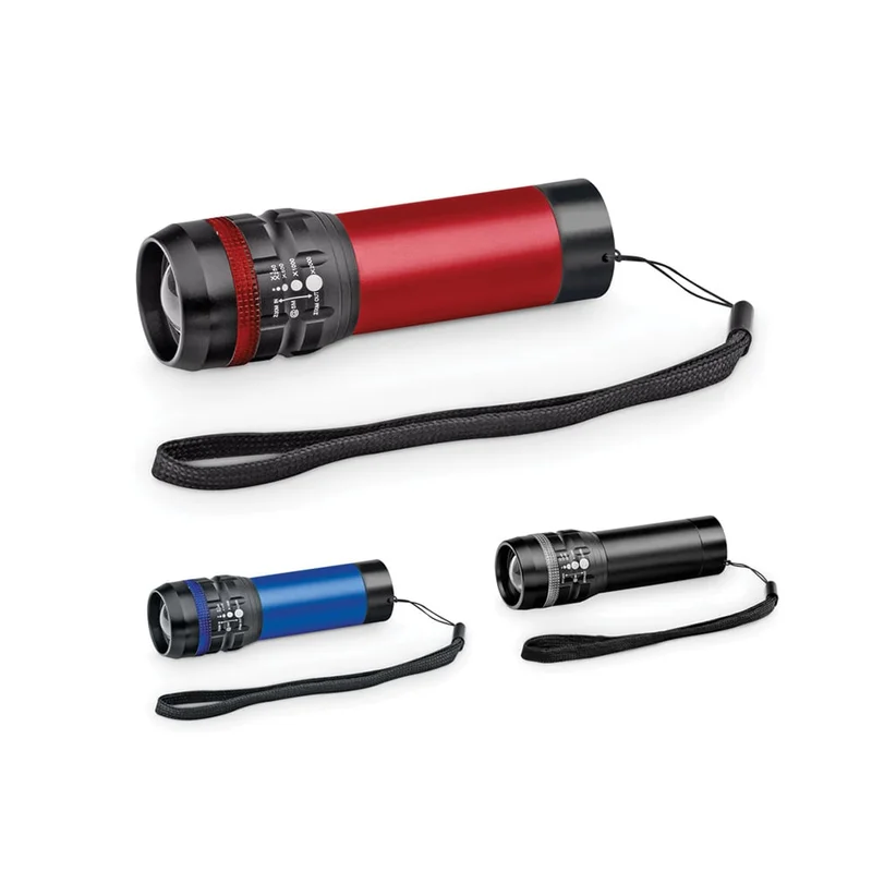 Flashlight Zoomin, aluminum, 3.3 x 10.4 cm, black