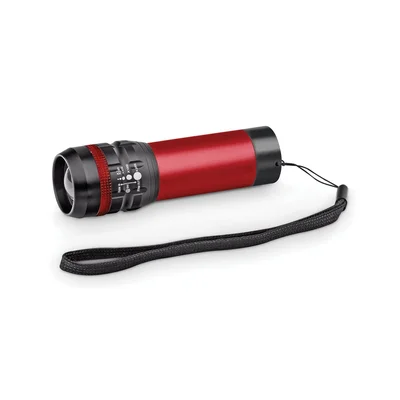 Flashlight Zoomin, aluminum, 3.3 x 10.4 cm, red