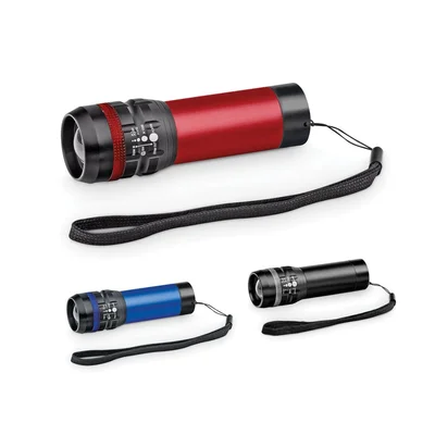 Flashlight Zoomin, aluminum, 3.3 x 10.4 cm, red
